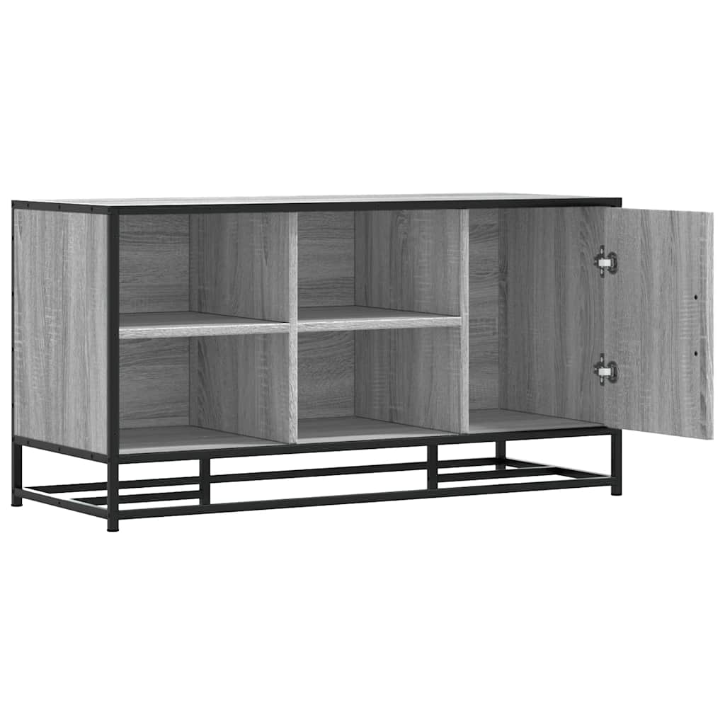 Schuhbank Grau Sonoma 100x40x53,5 cm Holzwerkstoff und Metall