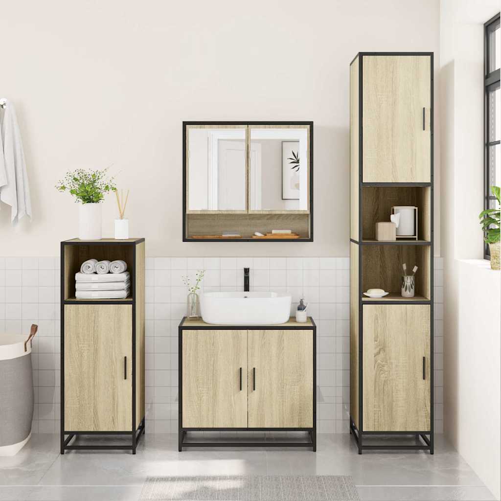 Badezimmer-Spiegelschrank Sonoma-Eiche 65 x 20 x 60 cm Holzwerkstoff