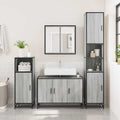 Waschbeckenunterschrank Grau Sonoma 90x33x60 cm Holzwerkstoff