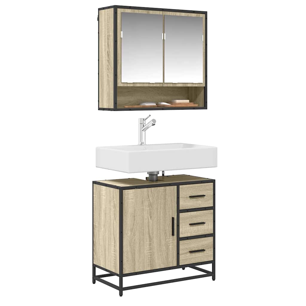 Badschrank Sonoma-Eiche 65x33x60 cm Holzwerkstoff