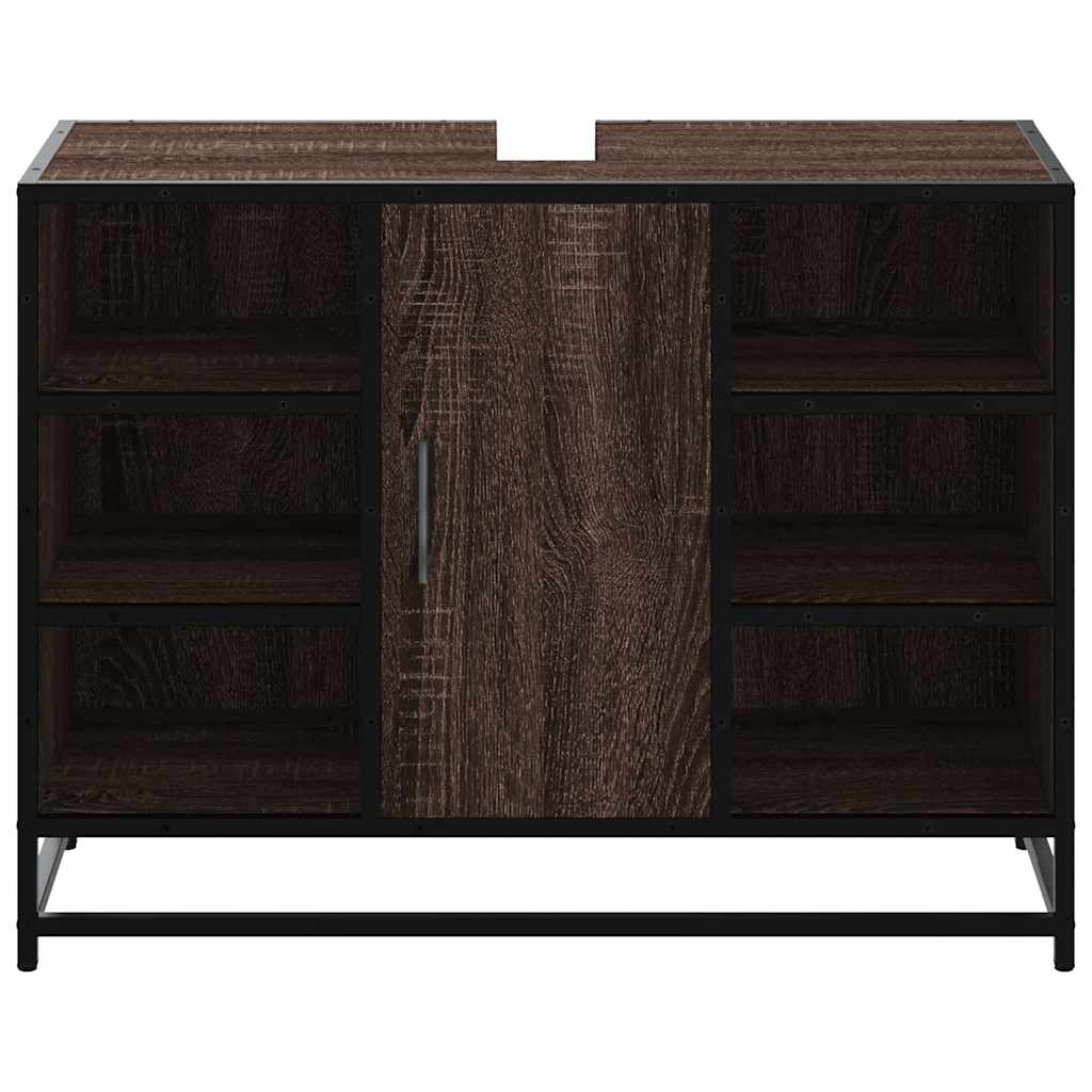 Waschbeckenunterschrank Braun Eichen-Optik 80x33x60 cm