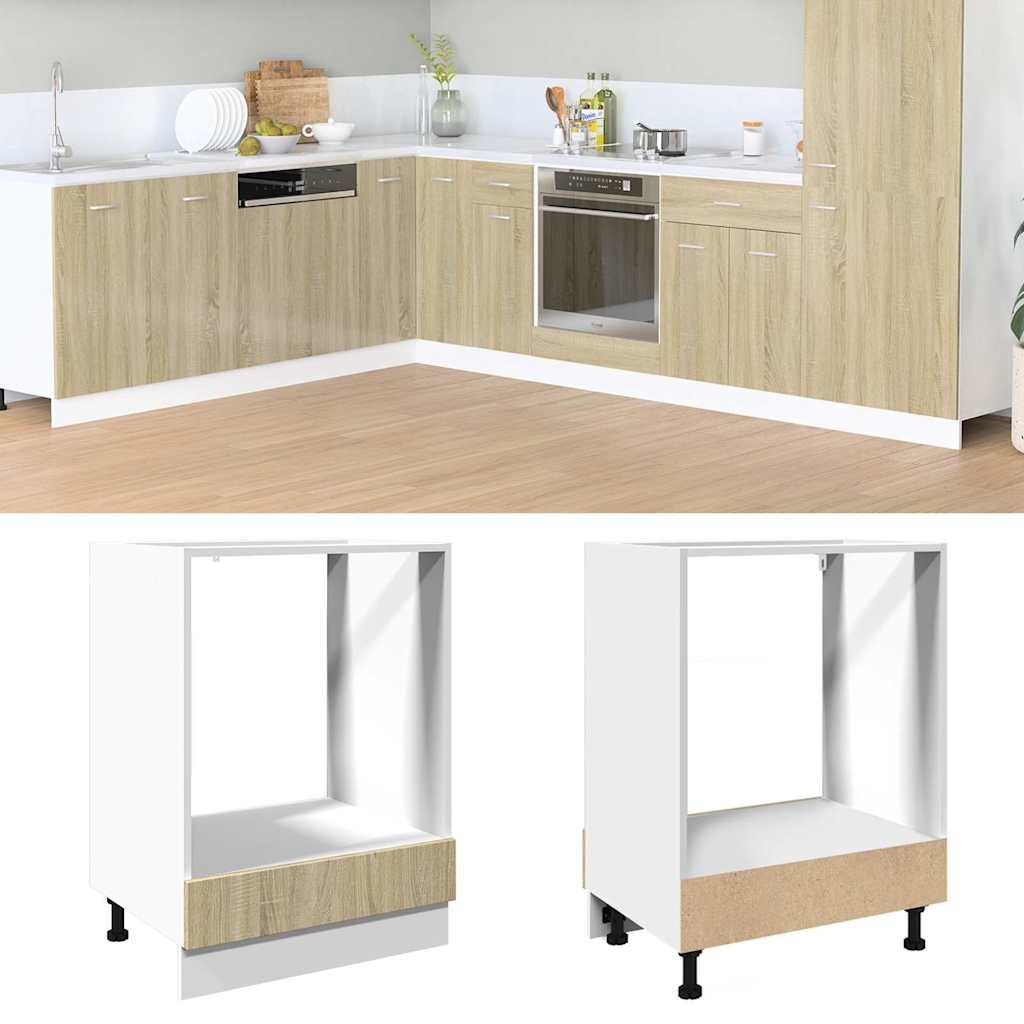 Herdumbauschrank Sonoma-Eiche 60x46x81,5 cm Holzwerkstoff