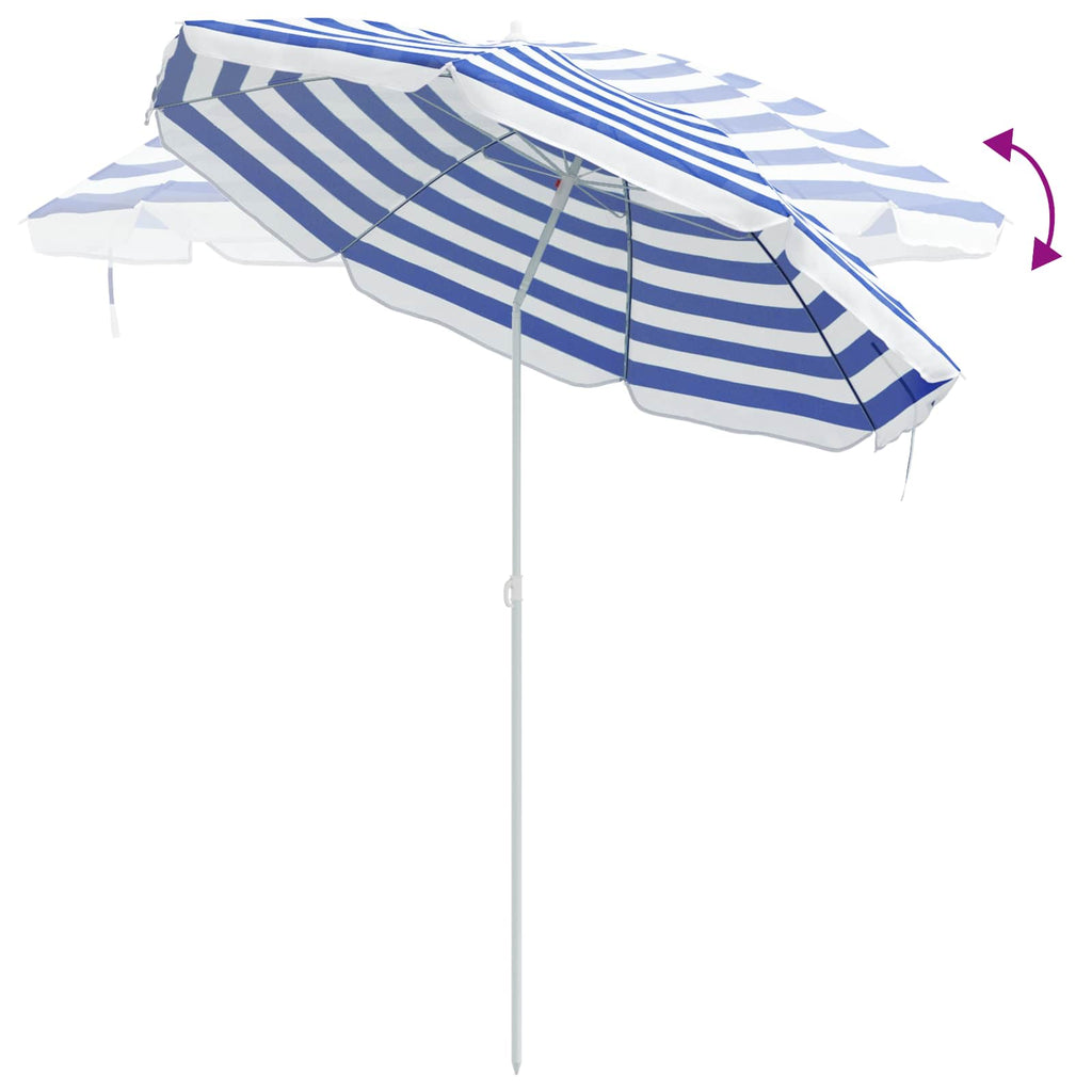 Sonnenschirm Blau und Weiß 161 x 161 x 193 cm Polyester