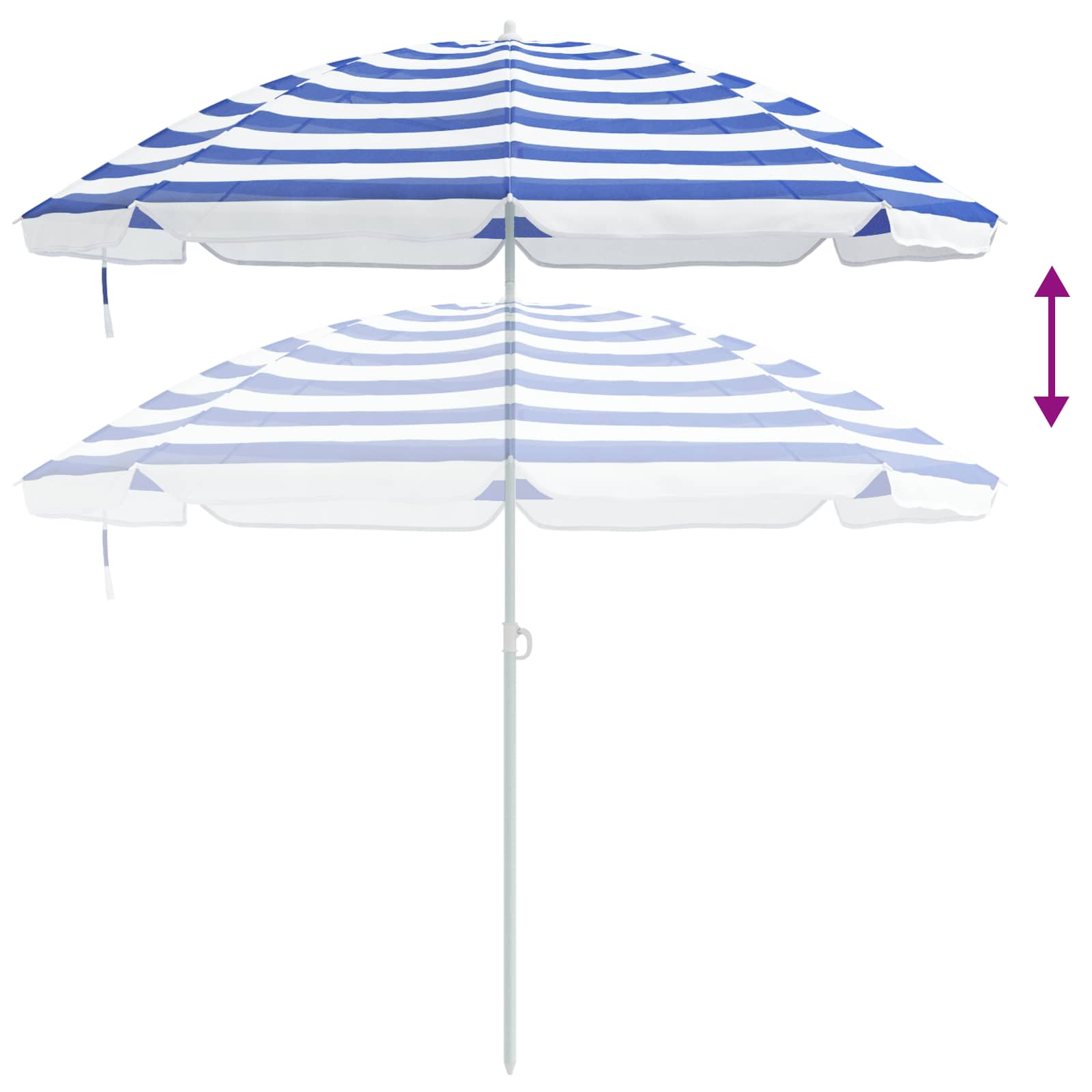 Sonnenschirm Blau und Weiß 161 x 161 x 193 cm Polyester