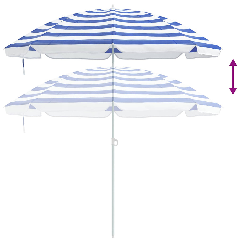 Strandparasol Blau und Weiß 206 x 206 x 212 cm