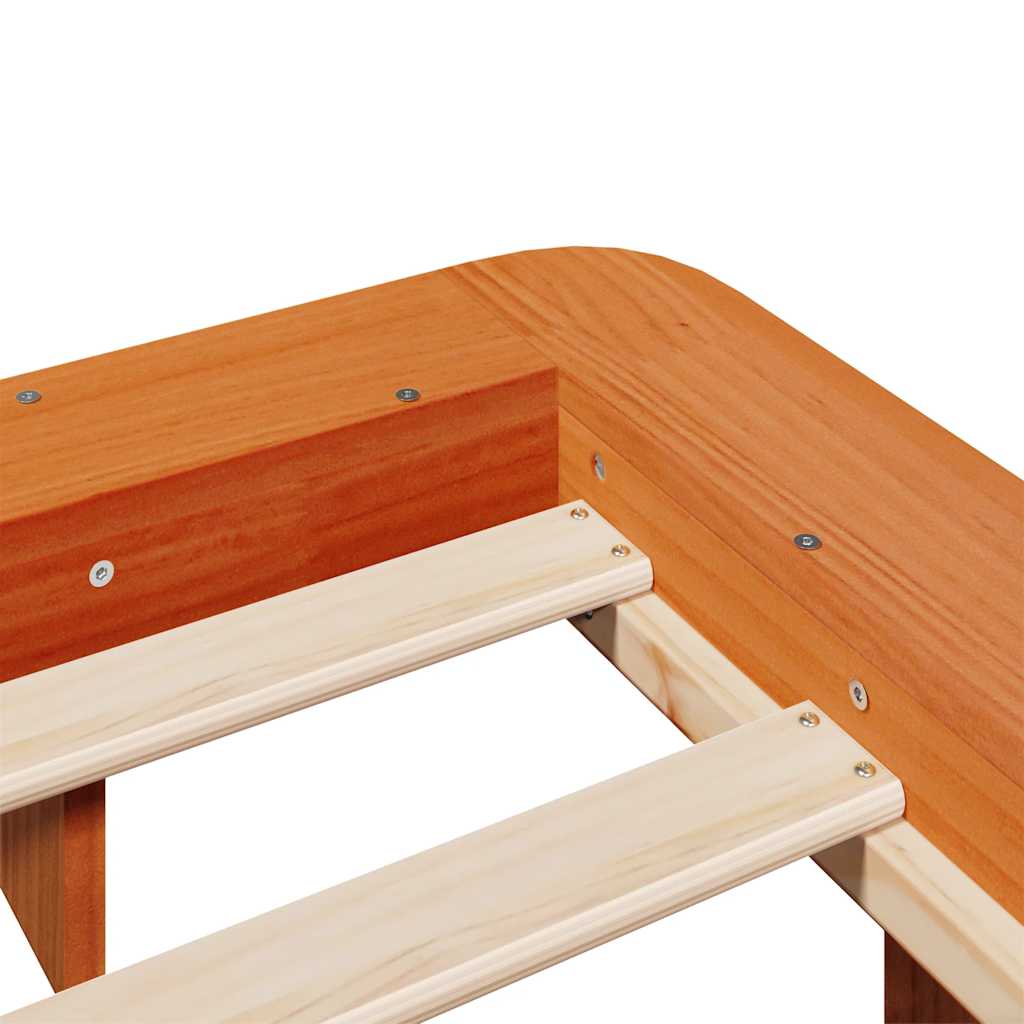 Massivholzbett ohne Matratze Wachsbraun 120x190 cm Kiefernholz