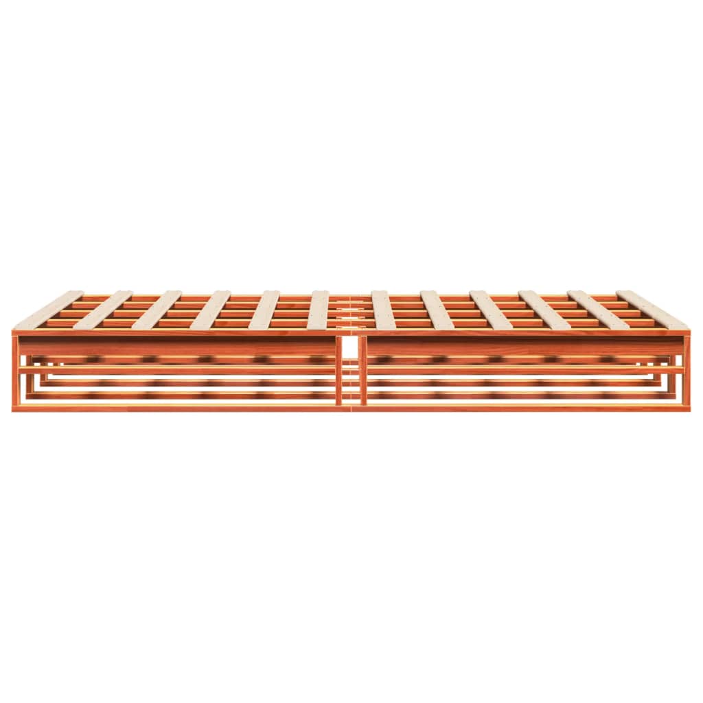 Massivholzbett ohne Matratze Wachsbraun 120x200 cm Kiefernholz