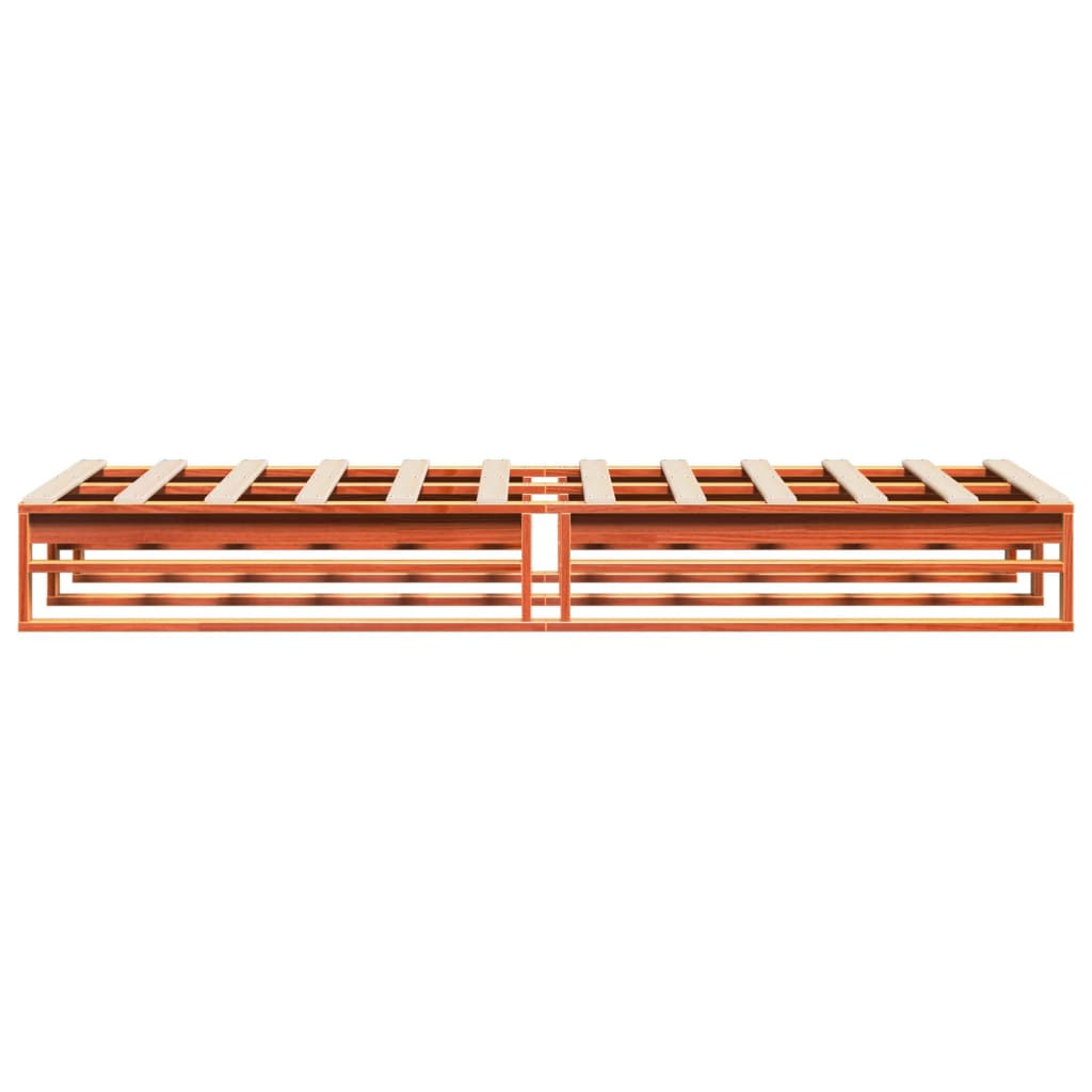 Massivholzbett ohne Matratze Wachsbraun 75x190 cm Kiefernholz