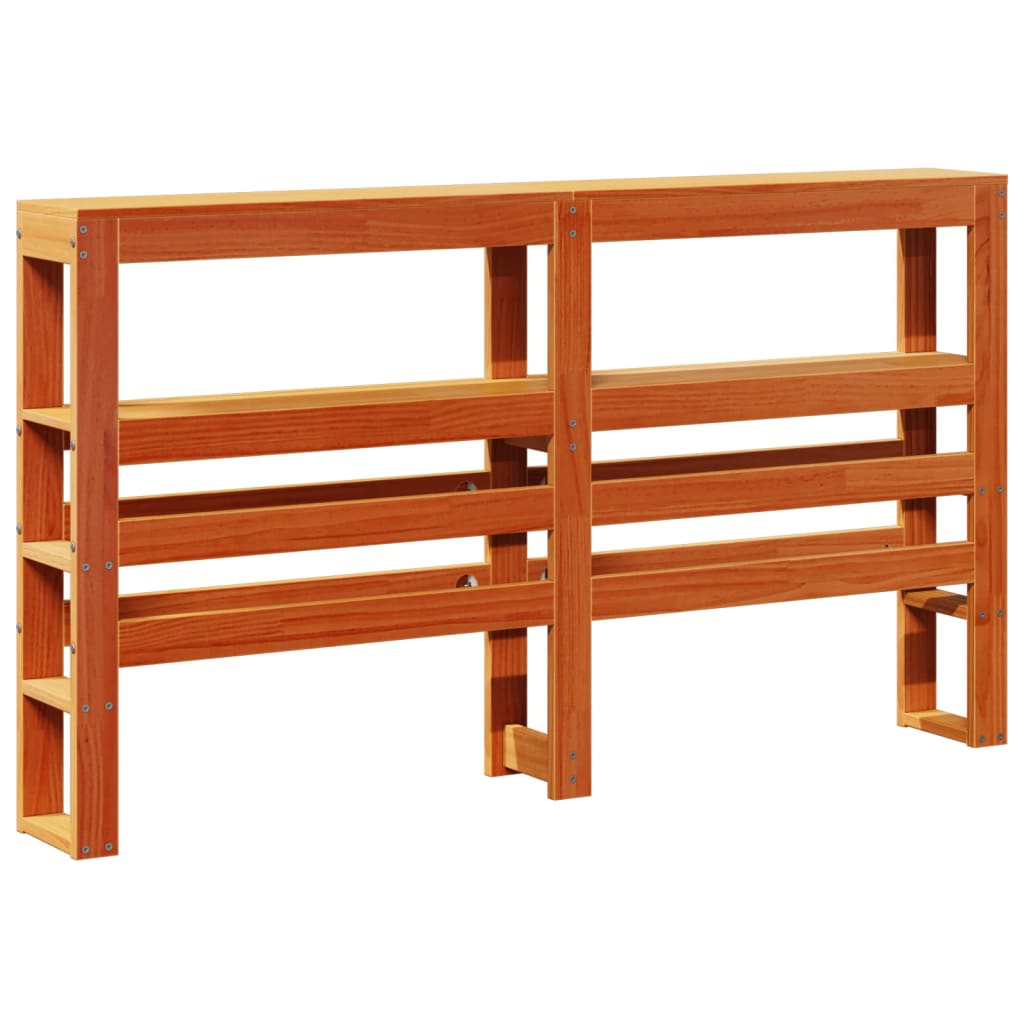 Kopfteil mit Ablagen Wachsbraun 150 cm Massivholz Kiefer