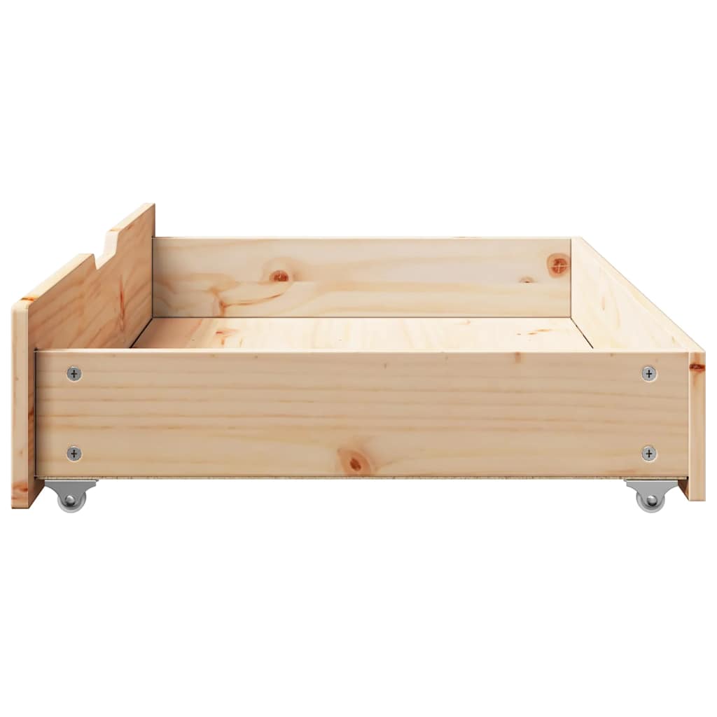 Bettschubladen mit Rollen 2 Stk. 95x55x17 cm Massivholz Kiefer