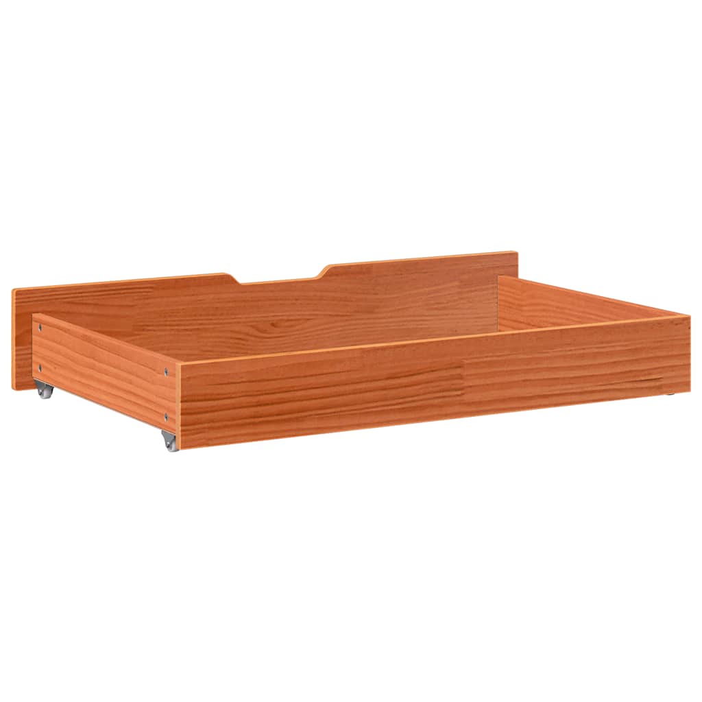 Bettschubladen 2 Stk. Wachsbraun 95x55x17 cm Massivholz Kiefer