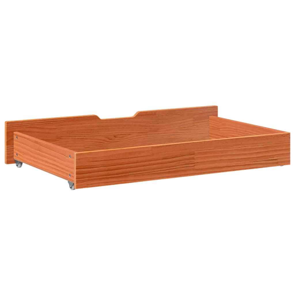 Bettschubladen 2 Stk. Wachsbraun 90x55x17 cm Massivholz Kiefer