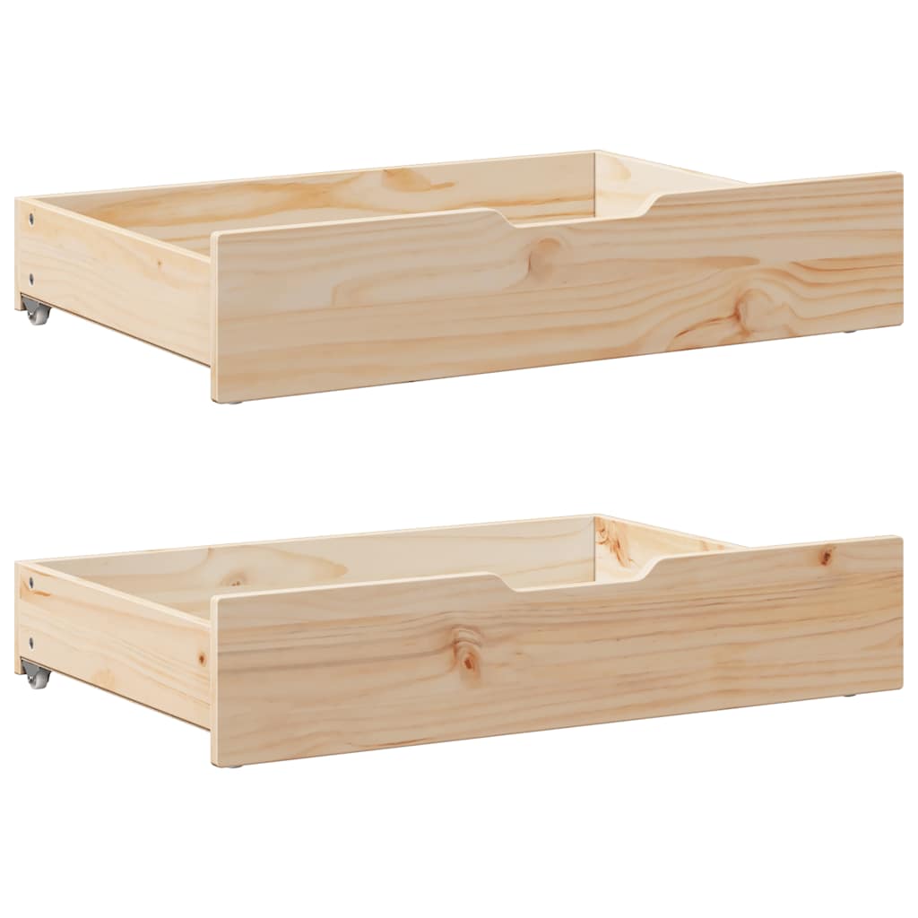 Bettschubladen mit Rollen 2 Stk. 85x55x17 cm Massivholz Kiefer