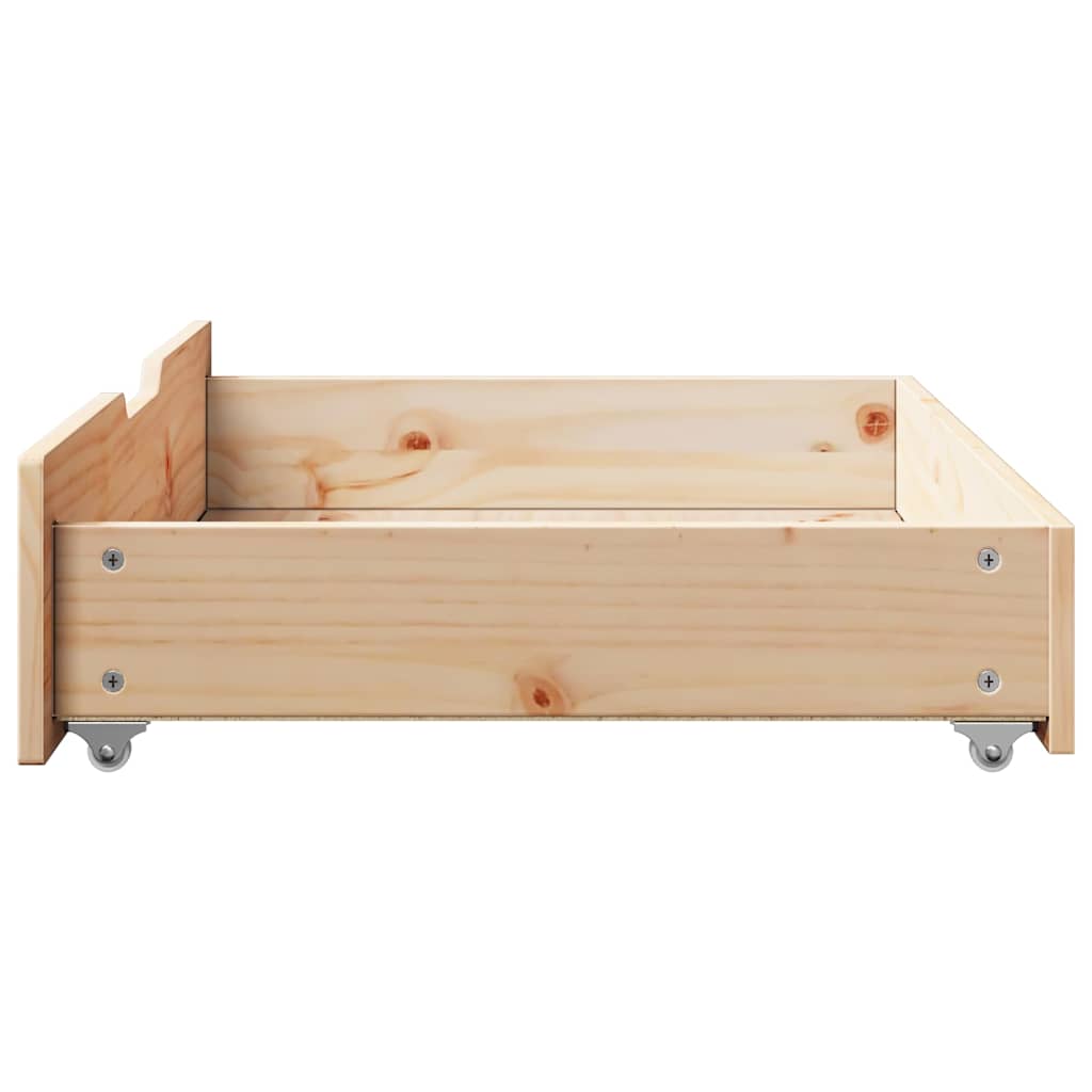 Bettschubladen mit Rollen 2 Stk. 85x55x17 cm Massivholz Kiefer