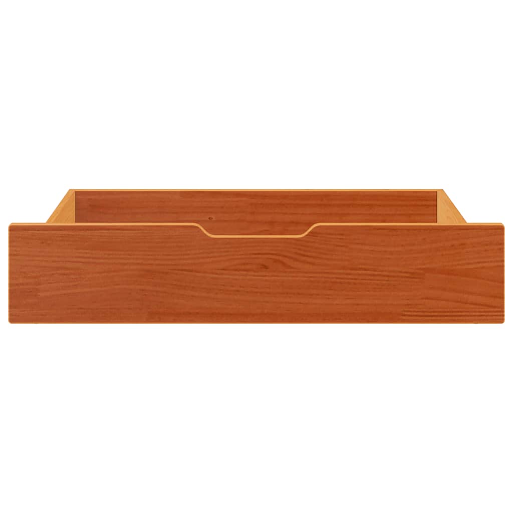 Bettschubladen 2 Stk. Wachsbraun 85x55x17 cm Massivholz Kiefer