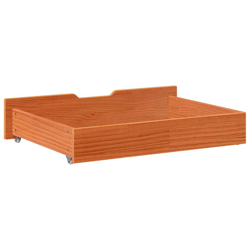 Bettschubladen 2 Stk. Wachsbraun 85x55x17 cm Massivholz Kiefer