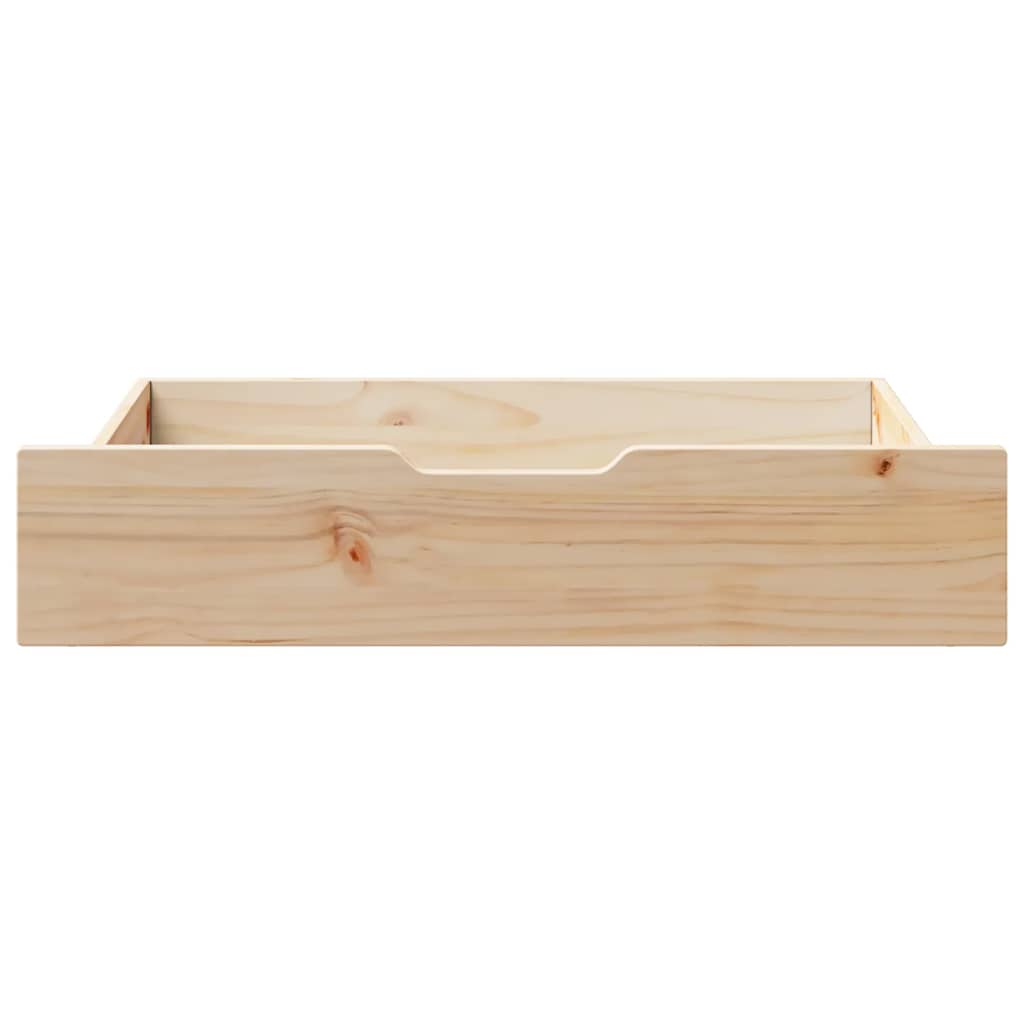 Bettschubladen mit Rollen 2 Stk. 80x55x17 cm Massivholz Kiefer