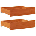 Bettschubladen 2 Stk. Wachsbraun 75x55x17 cm Massivholz Kiefer