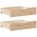 Bettschubladen mit Rollen 2 Stk. 65x55x17 cm Massivholz Kiefer
