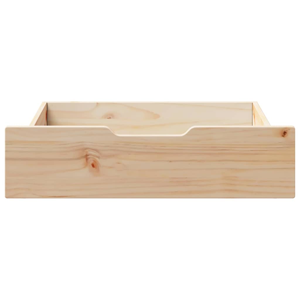 Bettschubladen mit Rollen 2 Stk. 65x55x17 cm Massivholz Kiefer