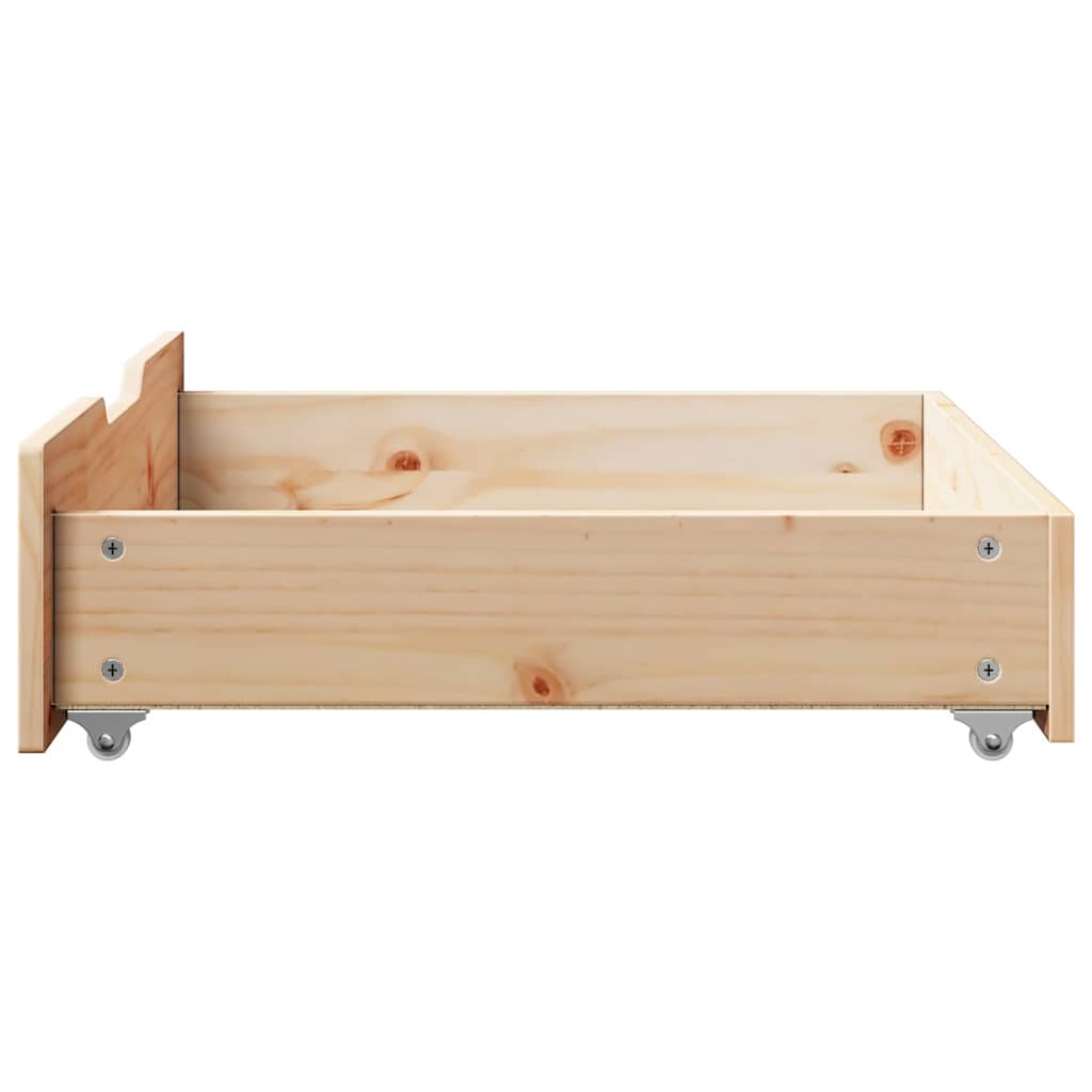 Bettschubladen mit Rollen 2 Stk. 65x55x17 cm Massivholz Kiefer