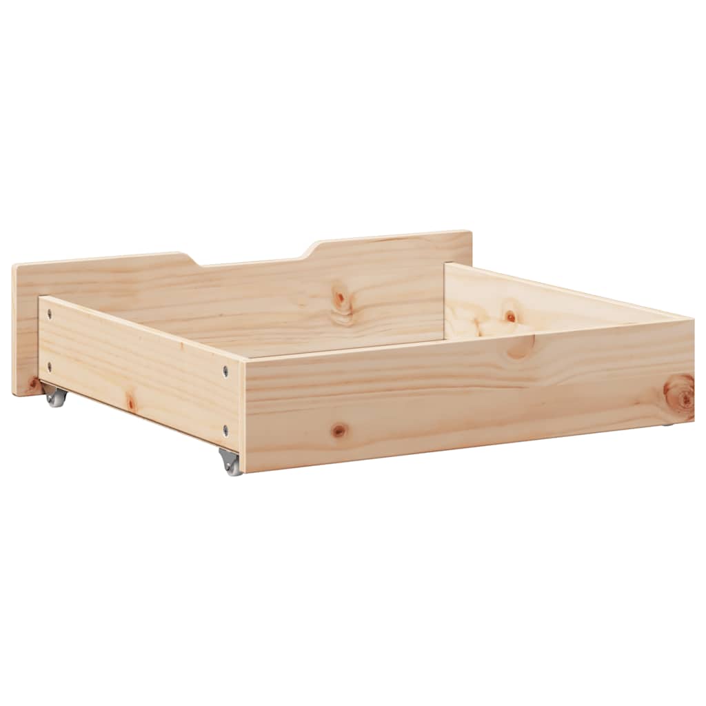 Bettschubladen mit Rollen 2 Stk. 65x55x17 cm Massivholz Kiefer