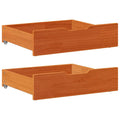 Bettschubladen 2 Stk. Wachsbraun 65x55x17 cm Massivholz Kiefer