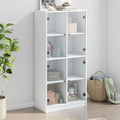 Highboard mit Türen Weiß 68x37x142 cm Holzwerkstoff