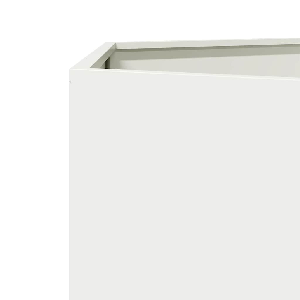 Garten-Pflanzgefäße 2 Stück Weiß Sechseckig 46x40x45 Stahl