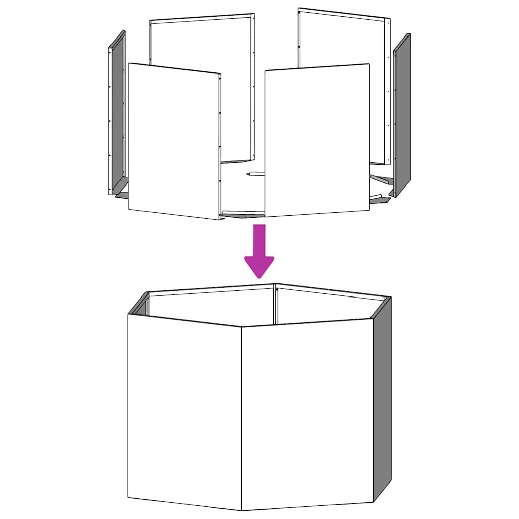Garten-Pflanzgefäße 2 Stück Weiß Sechseckig 46x40x45 Stahl