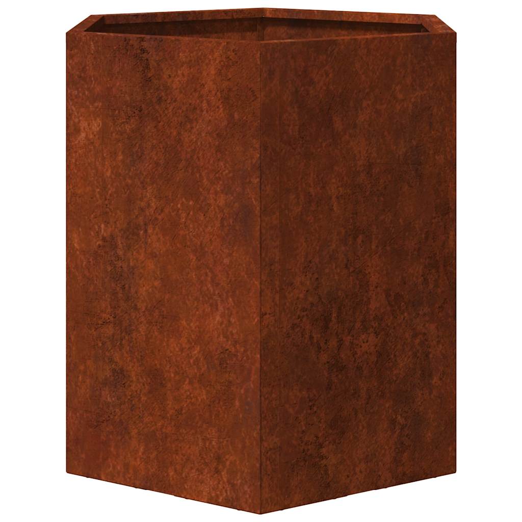 Pflanzkübel 2 Stk. Sechseckig 46x40x45 cm Wetterfester Stahl