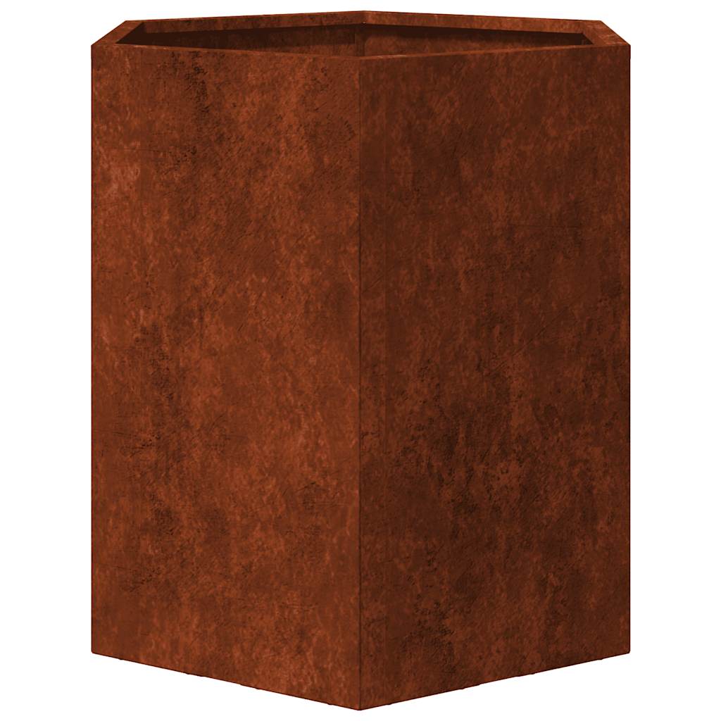 Pflanzkübel 2 Stk. Sechseckig 46x40x45 cm Wetterfester Stahl