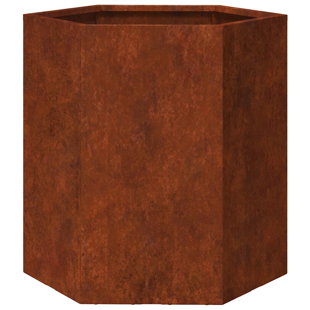 Pflanzkübel 2 Stk. Sechseckig 46x40x45 cm Wetterfester Stahl