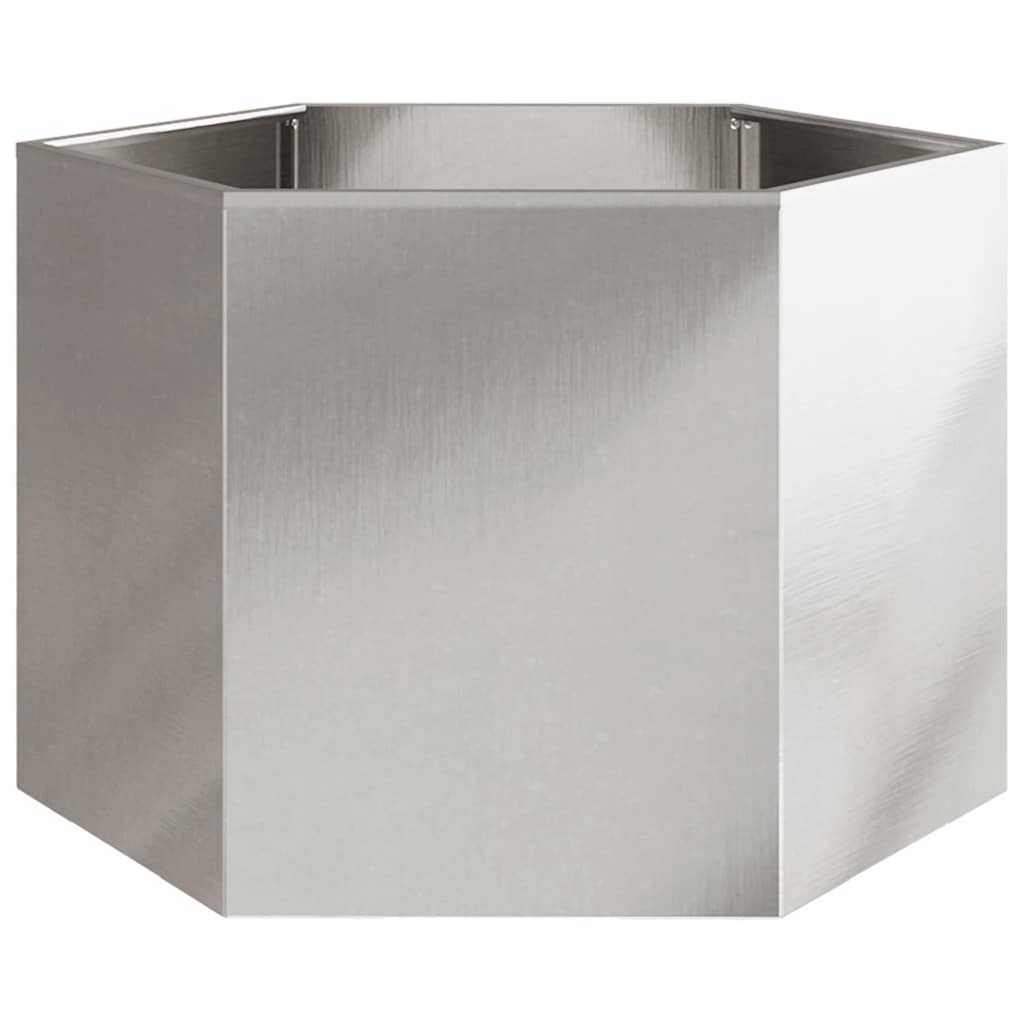 Pflanzkübel Sechseckig 69x60x45 Edelstahl