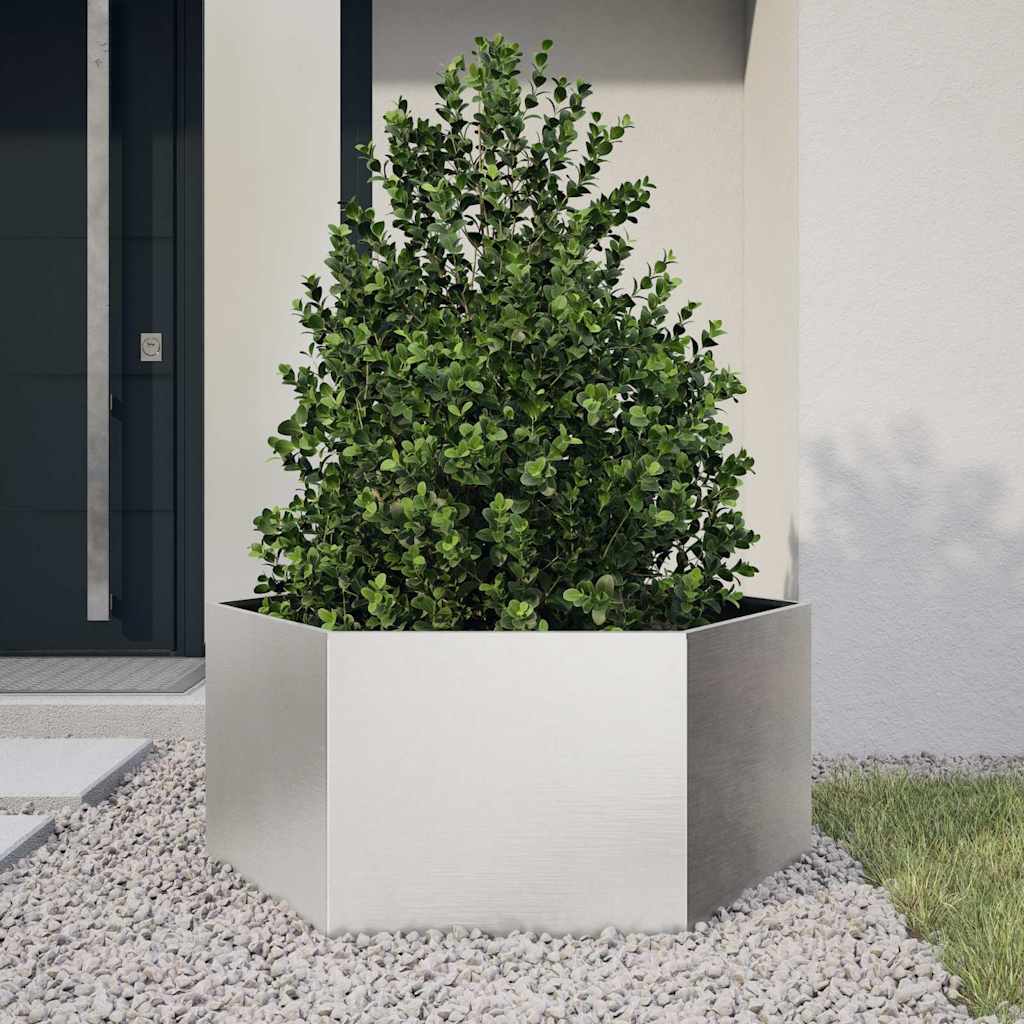 Pflanzkübel Sechseckig 104x90x45 Edelstahl