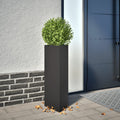 Pflanzkübel 2 Stk. Schwarz Dreieckig 30x26x75 cm Stahl