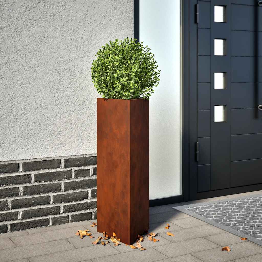 Pflanzkübel 2 Stk. Dreieckig 30x26x75 cm Wetterfester Stahl