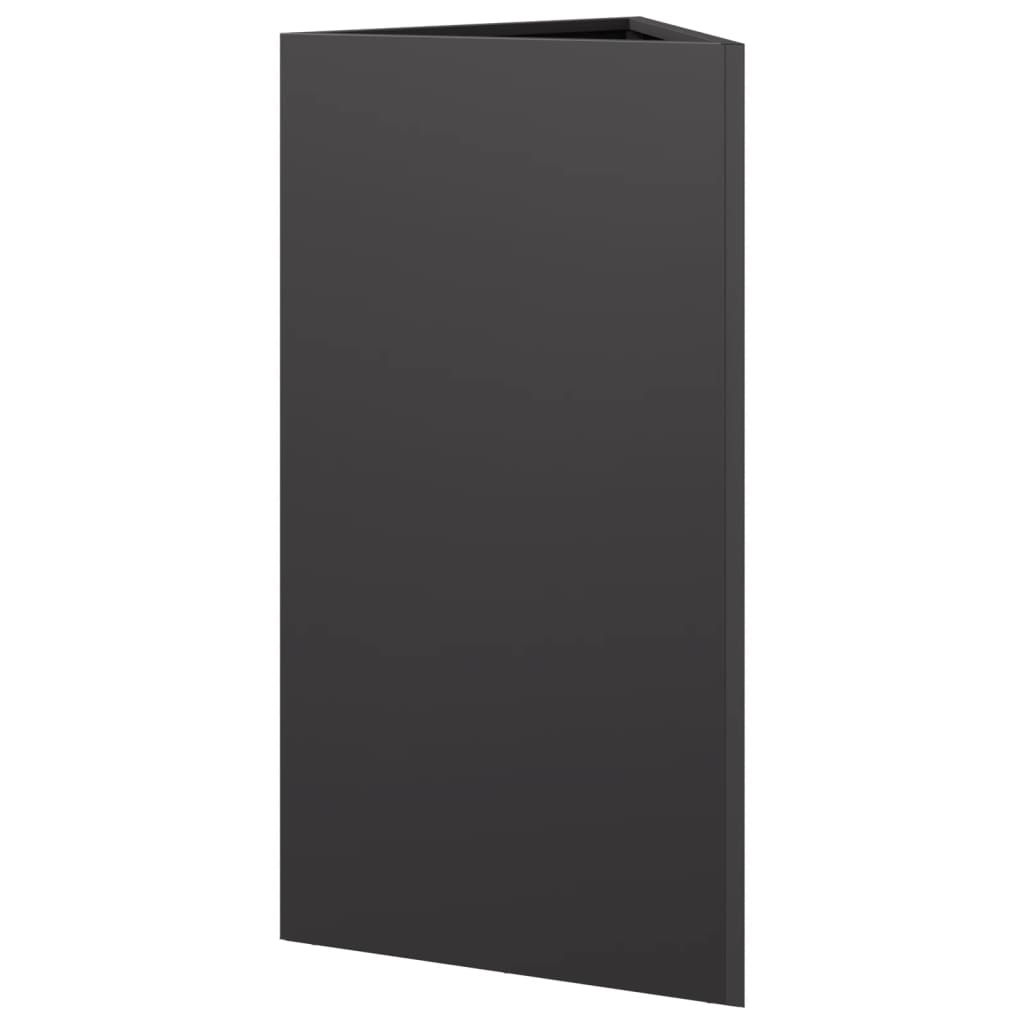 Pflanzkübel Schwarz Dreieckig 40x34,5x75 cm Stahl