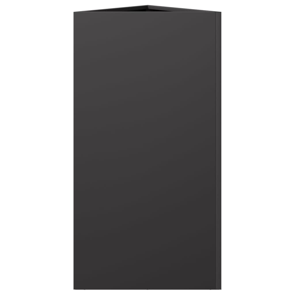 Pflanzkübel 2 Stk. Schwarz Dreieckig 40x34,5x75 cm Stahl