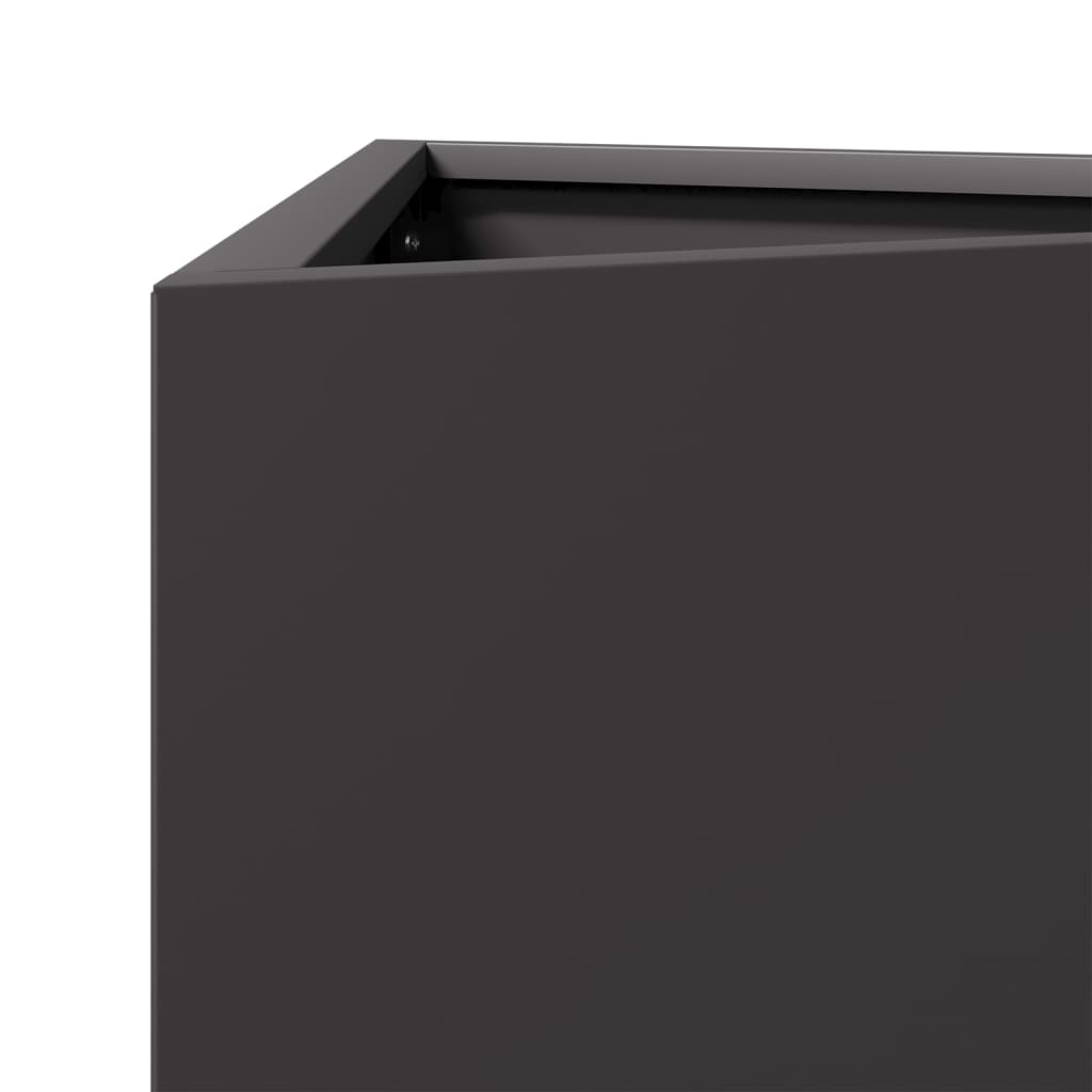 Pflanzkübel 2 Stk. Schwarz Dreieckig 40x34,5x75 cm Stahl