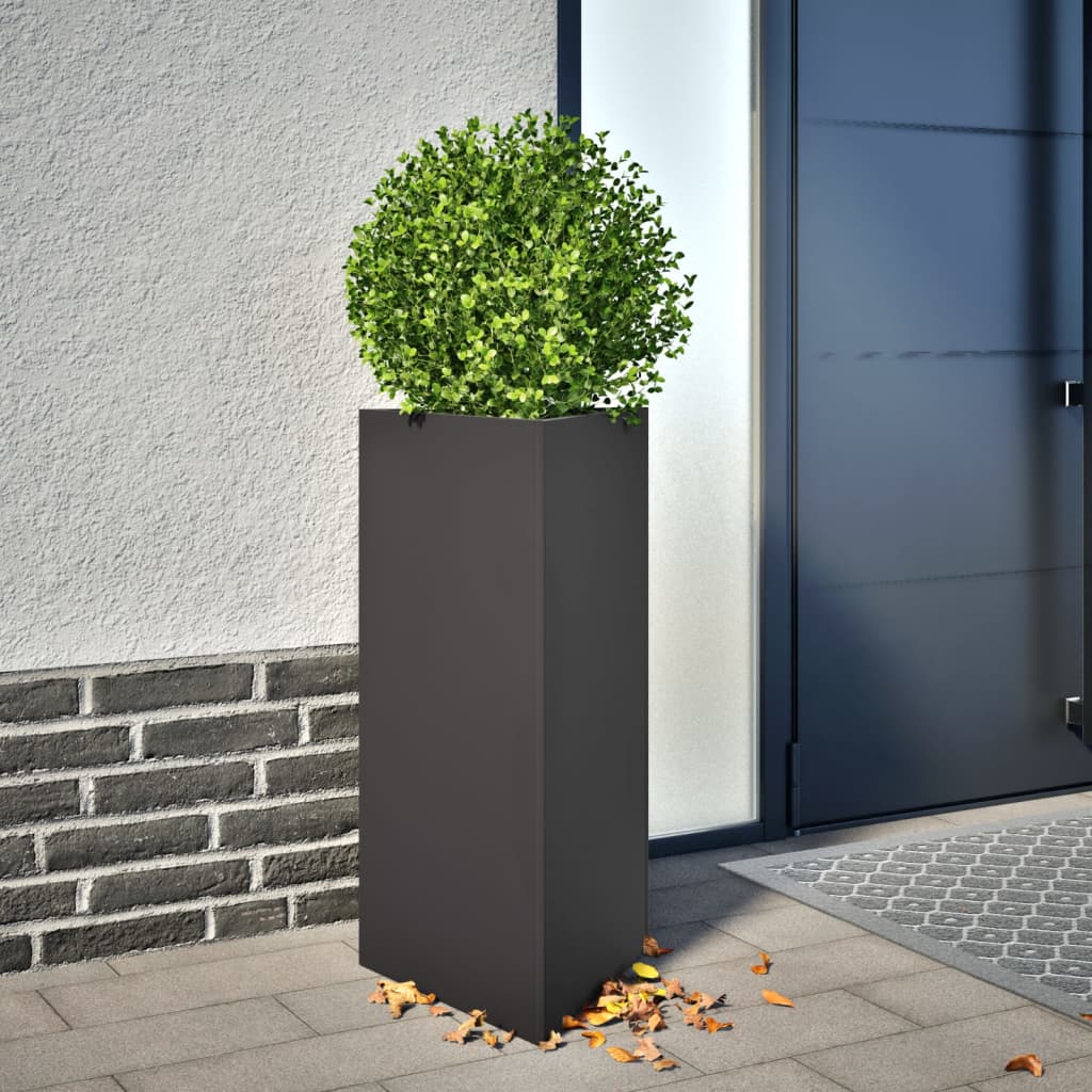 Pflanzkübel 2 Stk. Schwarz Dreieckig 40x34,5x75 cm Stahl