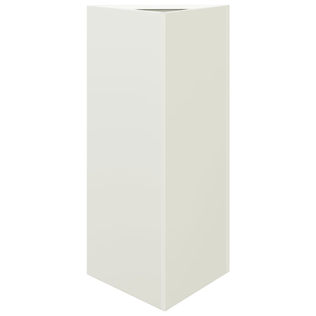 Pflanzkübel 2 Stk. Weiß Dreieckig 40x34,5x75 cm Stahl