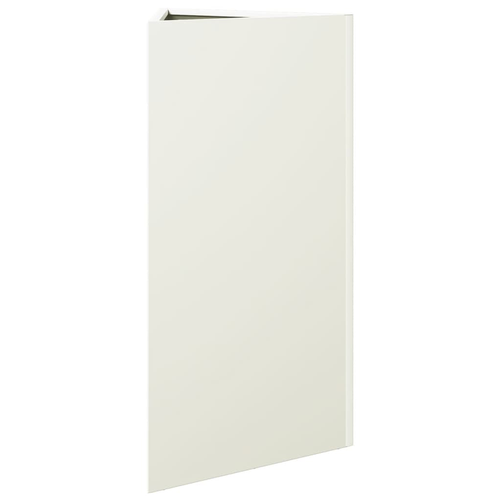 Pflanzkübel 2 Stk. Weiß Dreieckig 40x34,5x75 cm Stahl