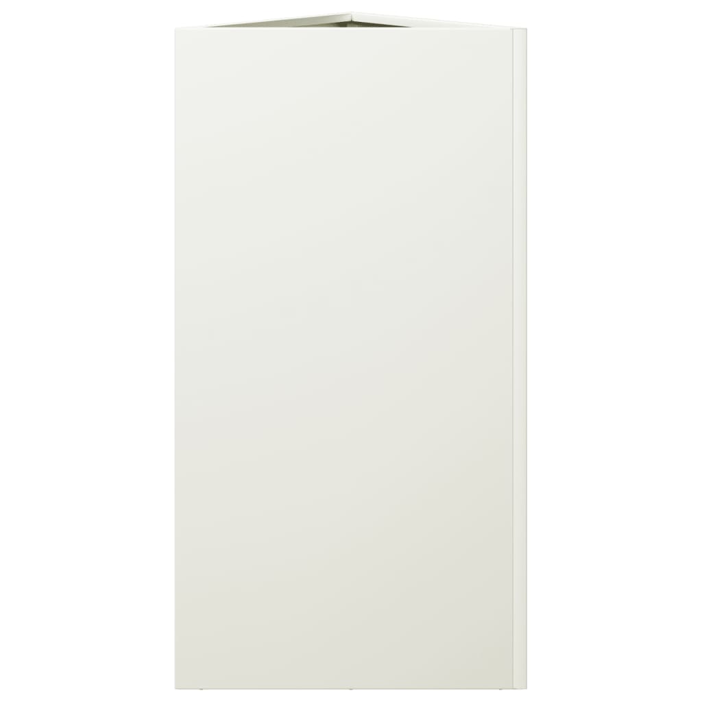 Pflanzkübel 2 Stk. Weiß Dreieckig 40x34,5x75 cm Stahl