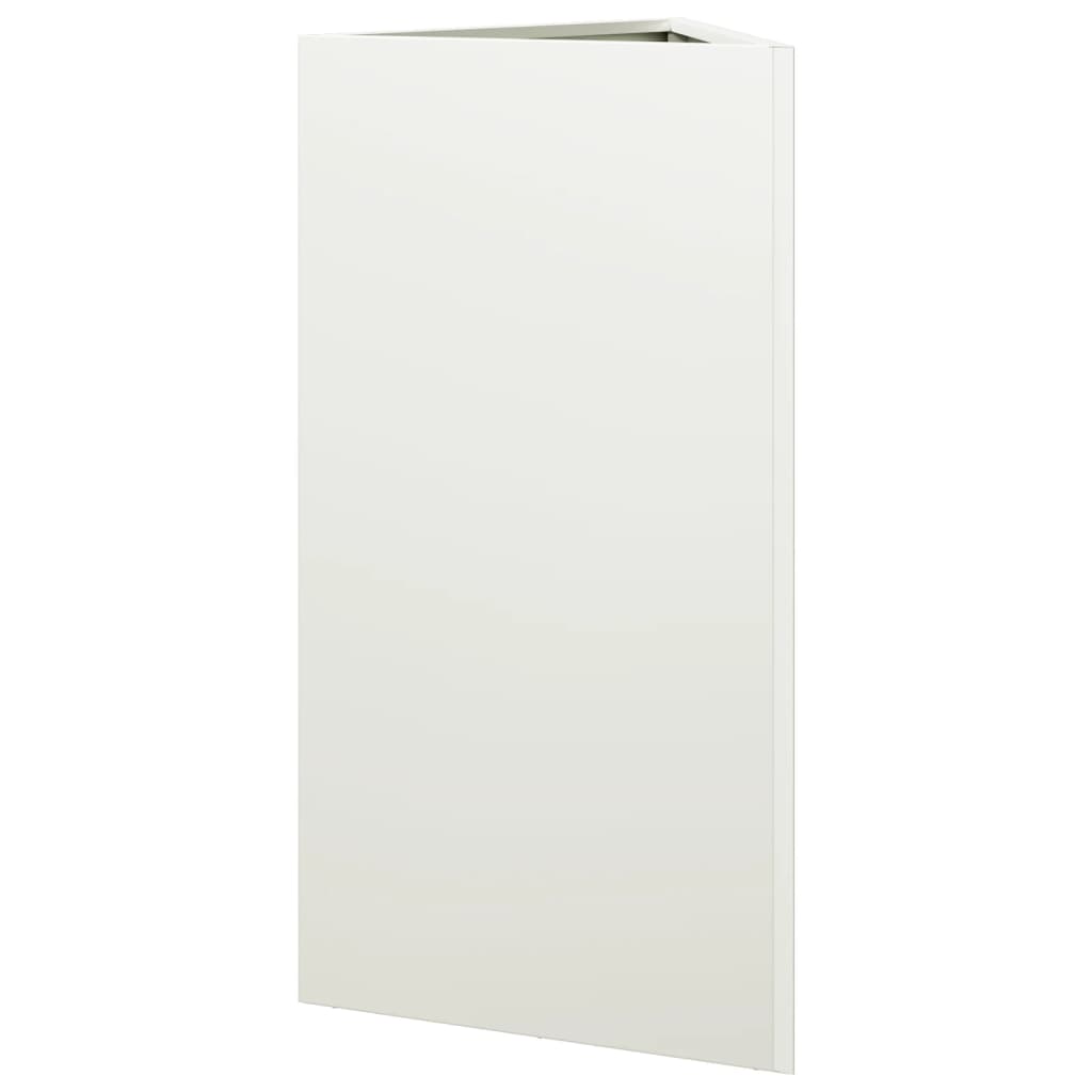 Pflanzkübel 2 Stk. Weiß Dreieckig 40x34,5x75 cm Stahl