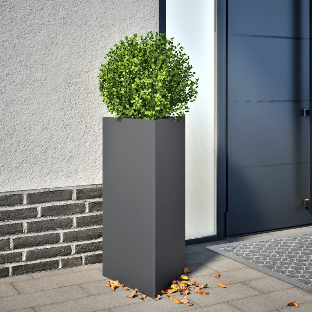 Pflanzkübel Anthrazit Dreieckig 40x34,5x75 cm Stahl