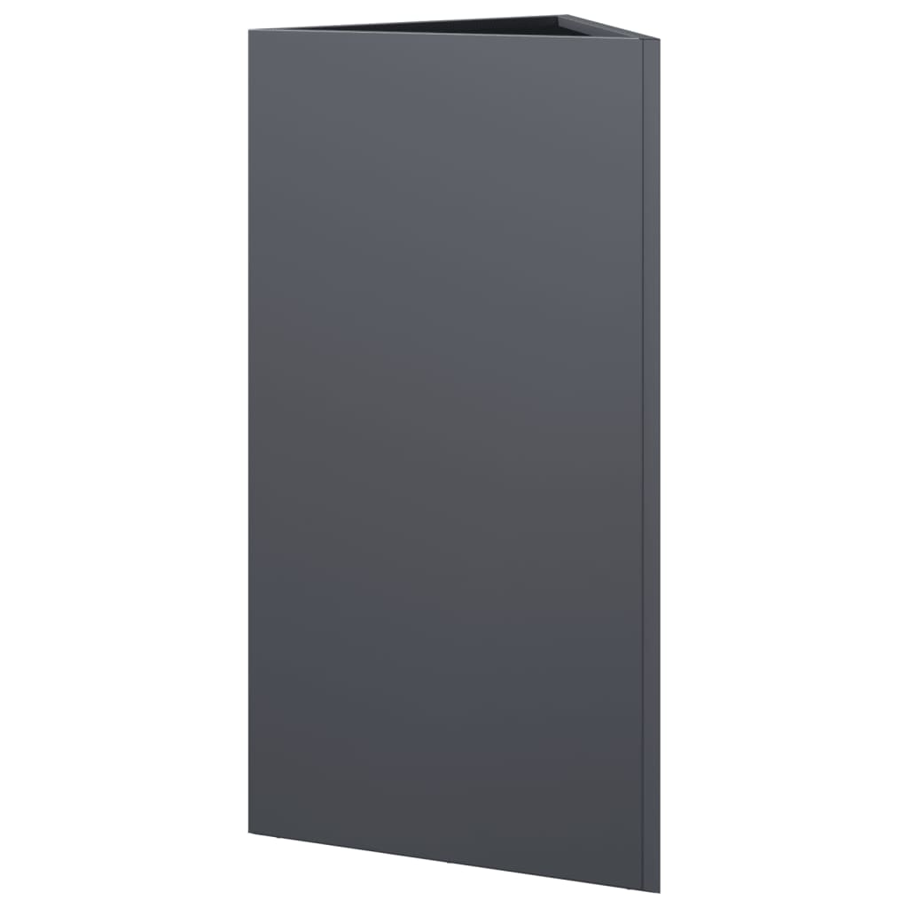 Pflanzkübel 2 Stk. Anthrazit Dreieckig 40x34,5x75 cm Stahl