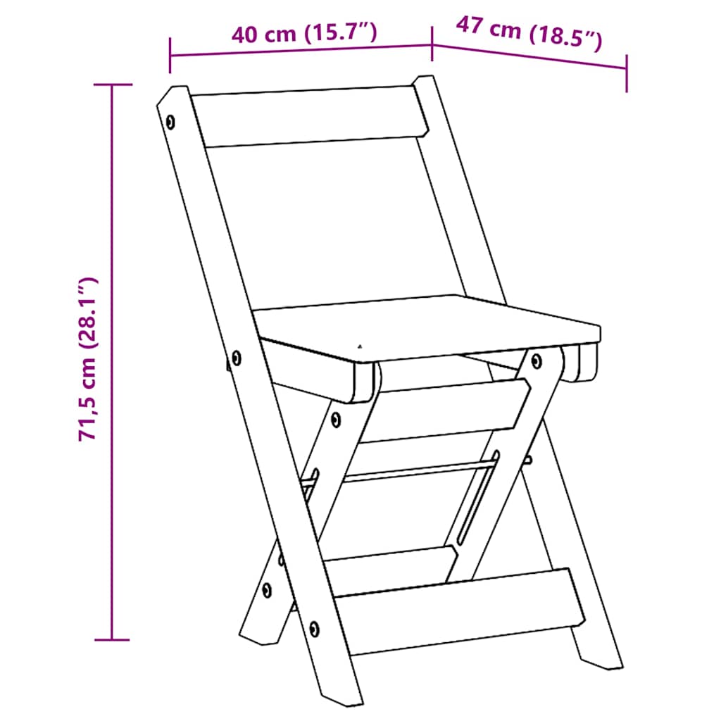 Esszimmerstühle Klappbar 4 Stk. Corona Weiß Massivholz Kiefer