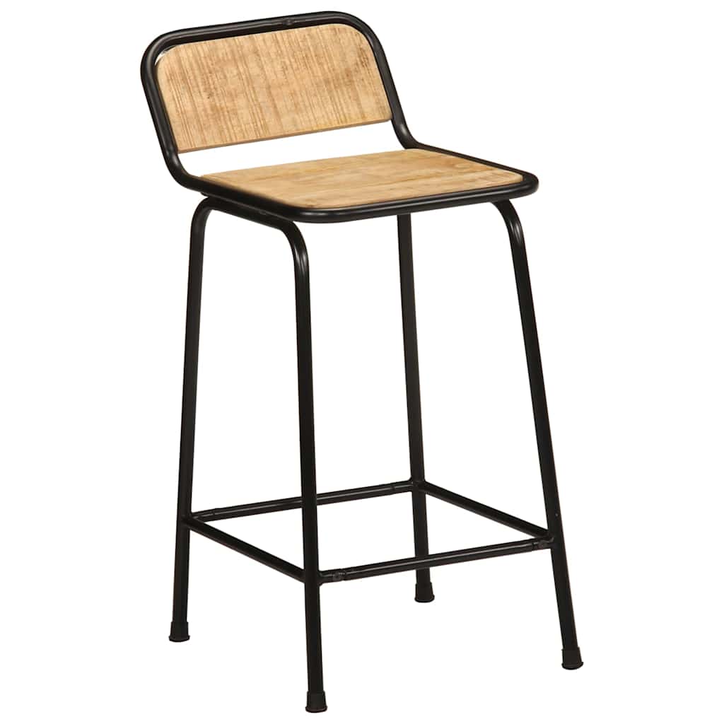 Barhocker 2 Stk. 46x35,5x80 cm Raues Mango Massivholz
