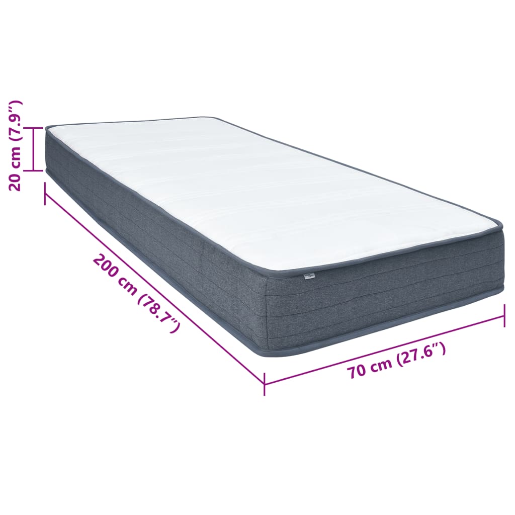 Boxspringmatratze 200x70x20 cm Mittelweich Stoff